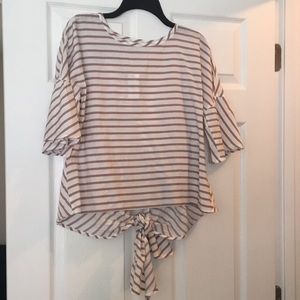 Stripe tie back shirt